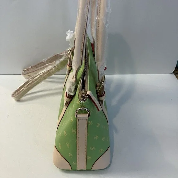 DOONEY & BOURKE Lime Green Logo Zip Satchel w Wristlet, Glasses, ID Cases - NWOT - Picture 6 of 8